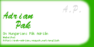 adrian pak business card